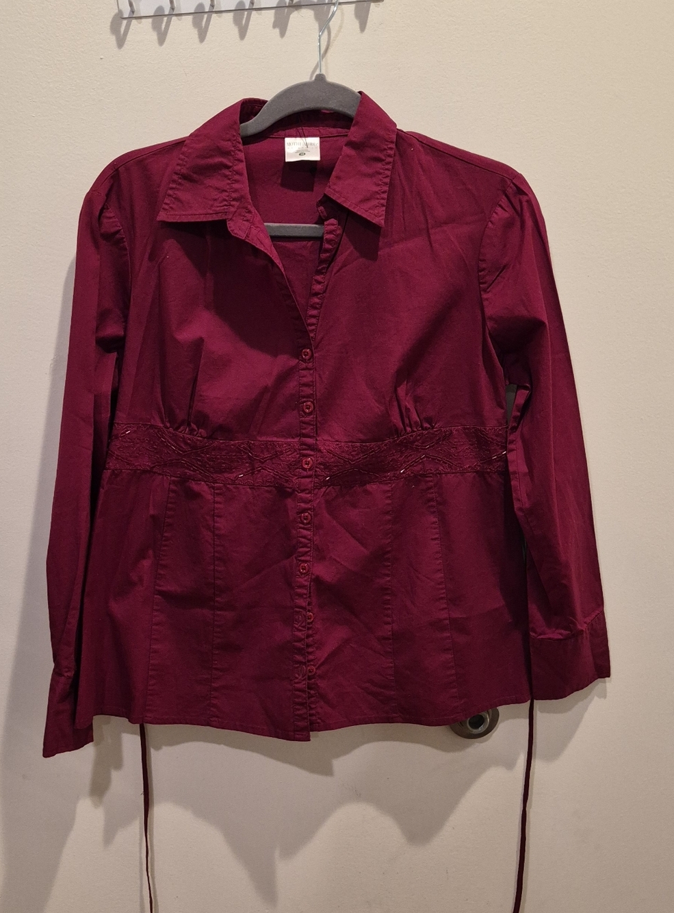Motherhood Maternity Burgundy Button-Up Maternity Blazer